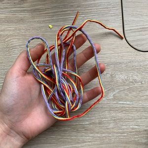 Outdoor Voices Hoka rainbow shoe laces